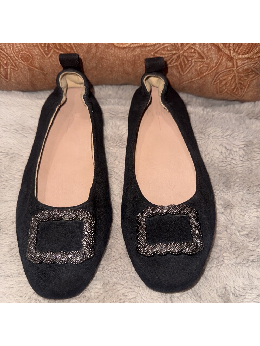 Linea Paolo Black Silver Buckle Ballet Flats – Size 8M